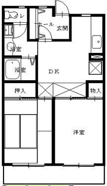 プランドールS(2DK/2階)の間取り写真