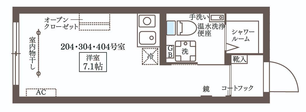 COCOCUBE大井町II(ワンルーム/4階)の間取り写真