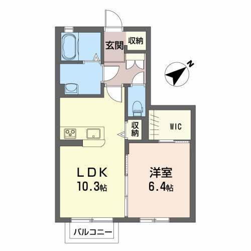 シャーメゾン港北(1LDK/1階)の間取り写真