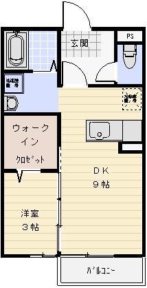 近鉄名古屋線 江戸橋駅 徒歩9分 2階建 築19年(1LDK/2階)の間取り写真