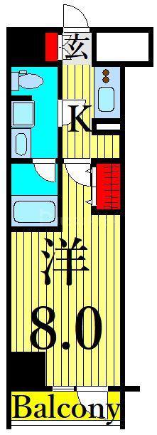 スクエアシティ三ノ輪(1K/3階)の間取り写真