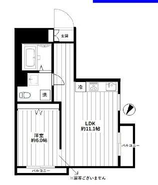 マンション雅叙苑1号館(1LDK/14階)の間取り写真