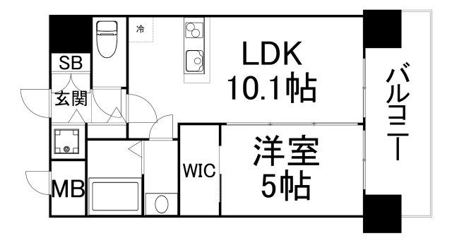 オルゴグラート森ノ宮東館(1LDK/2階)の間取り写真