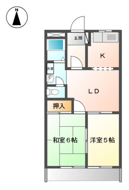 サンガーデンみやび(2LDK/1階)の間取り写真