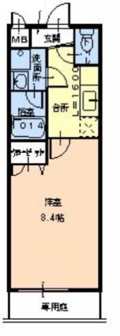 フジパレスフォーゲルI番館(1K/1階)の間取り写真