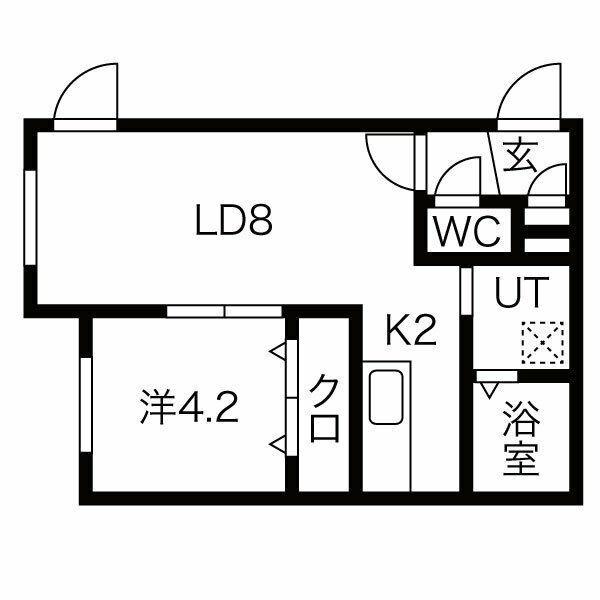 コムズひばりが丘(1LDK/2階)の間取り写真