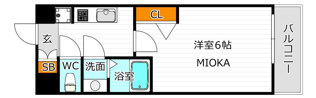 プレデコート天王寺イースト(1K/4階)の間取り写真