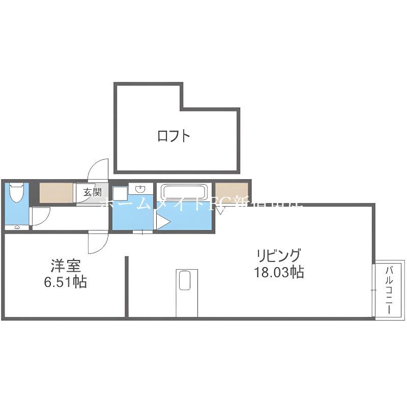 ピオネロ148(1LDK/4階)の間取り写真