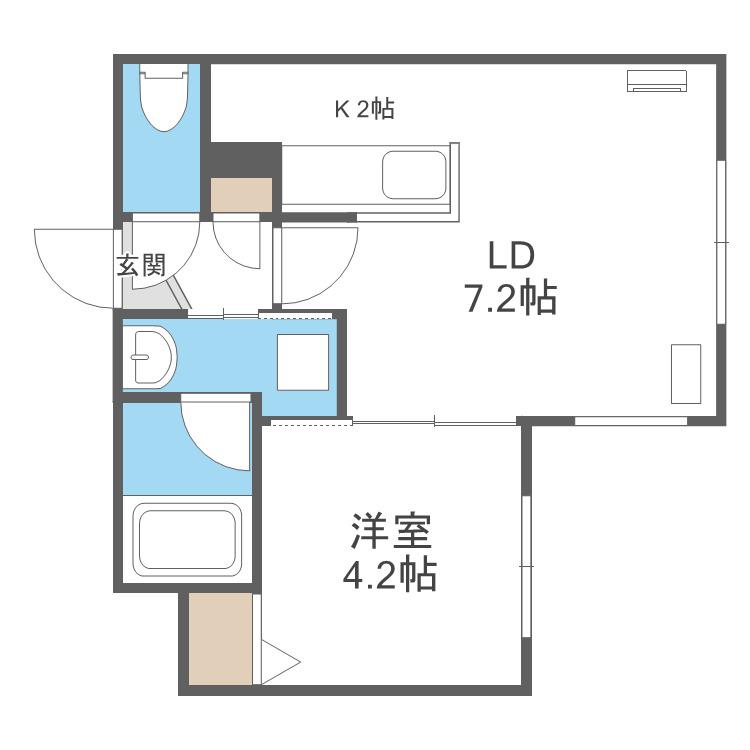 LICHTRARE平岸(1LDK/2階)の間取り写真