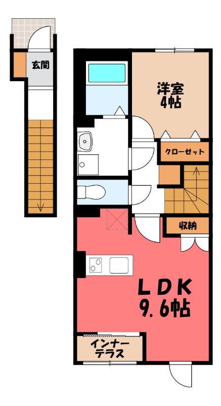 グランコート西本町(1LDK/2階)の間取り写真