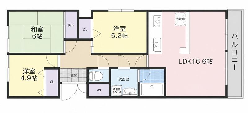 サンプラーサ(3LDK/2階)の間取り写真