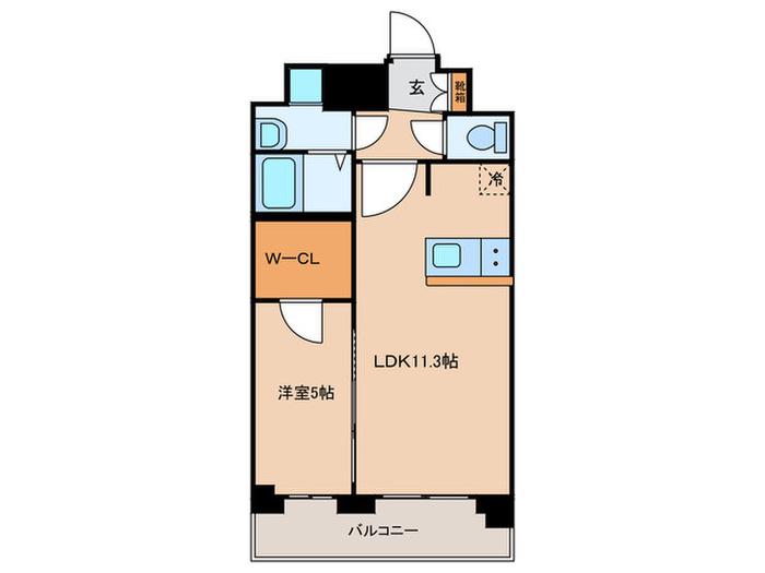 プレサンス十条凛華(1LDK/6階)の間取り写真