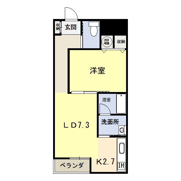 ユトリロ電信通(1LDK/3階)の間取り写真
