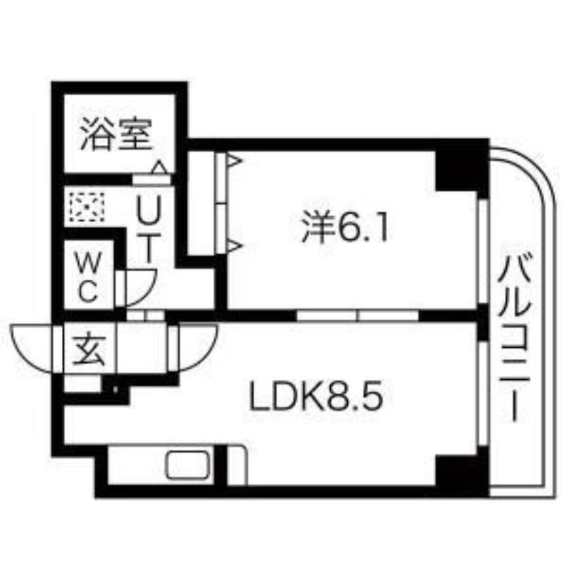 ローレル17(1LDK/5階)の間取り写真