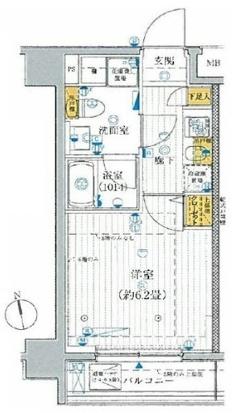 プレールドゥーク池袋(1K/8階)の間取り写真