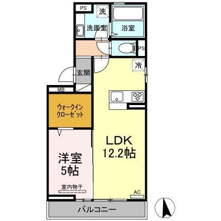 NAGISA A棟(1LDK/3階)の間取り写真