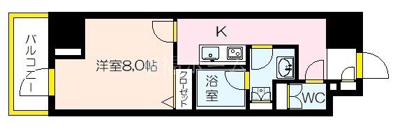 プラシーデンス本町(1K/5階)の間取り写真