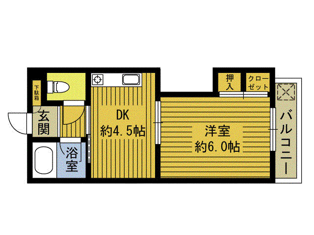 サンシティ顕徳(1DK/3階)の間取り写真