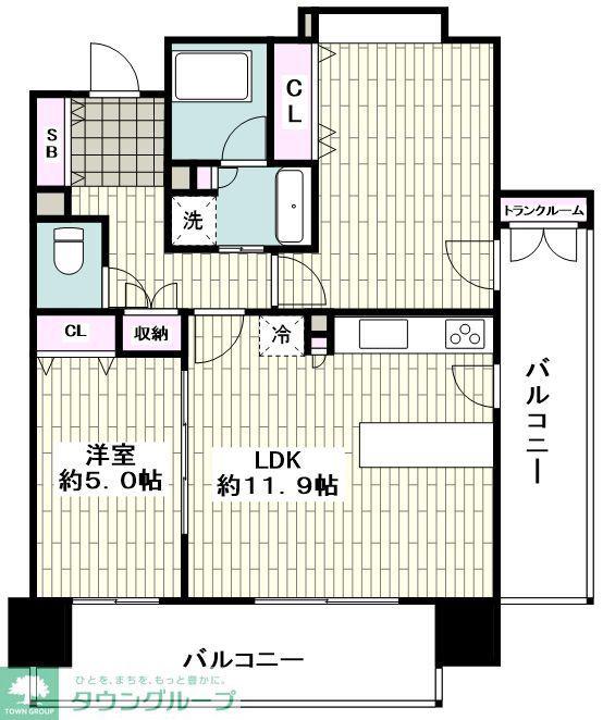 ライオンズマンション横濱元町キャナリシア(2LDK/5階)の間取り写真