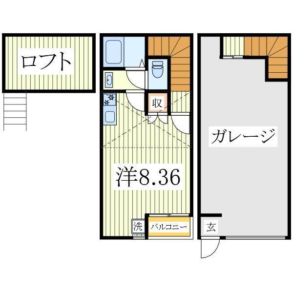 SKガレジオ白井笹塚I(ワンルーム/1階)の間取り写真