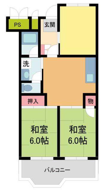安倉団地7号棟(3DK/2階)の間取り写真