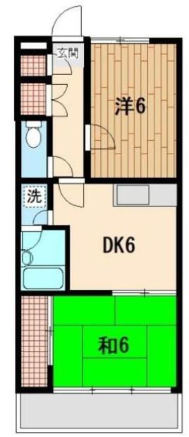 大畠日進ビル(2DK/2階)の間取り写真