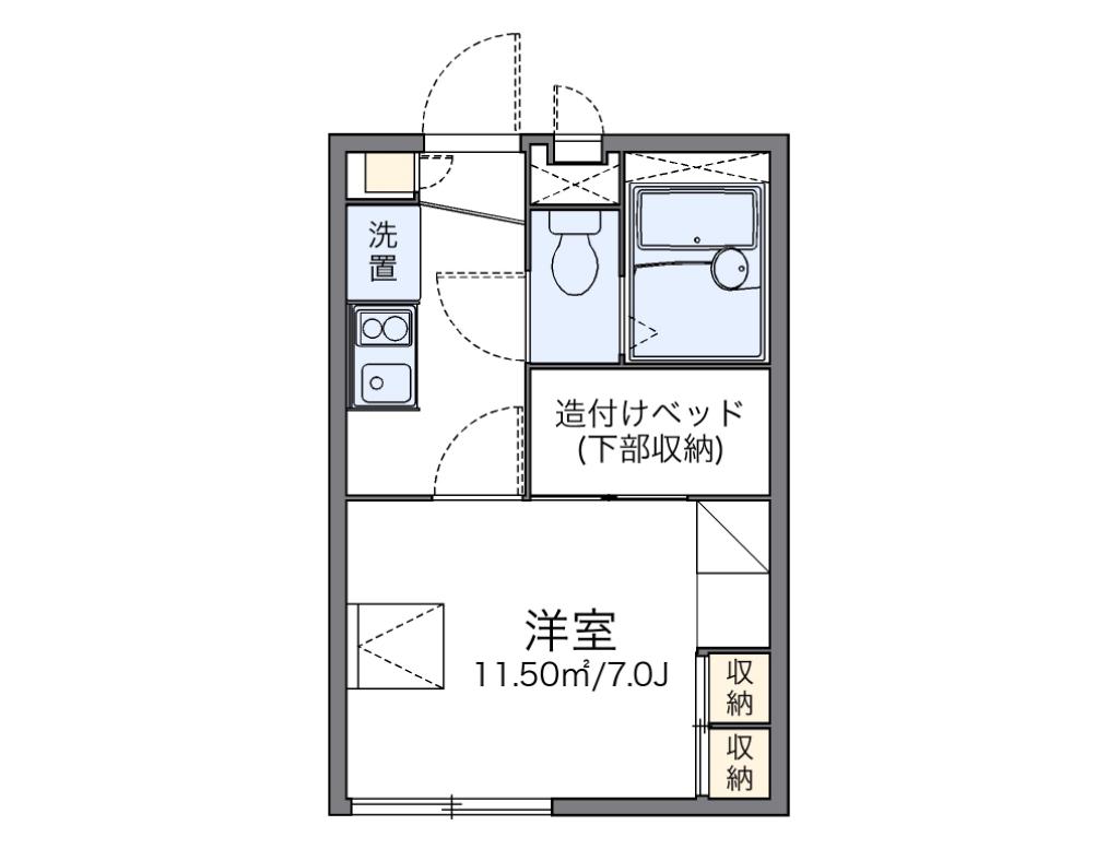 レオパレスシプレII(1K/2階)の間取り写真