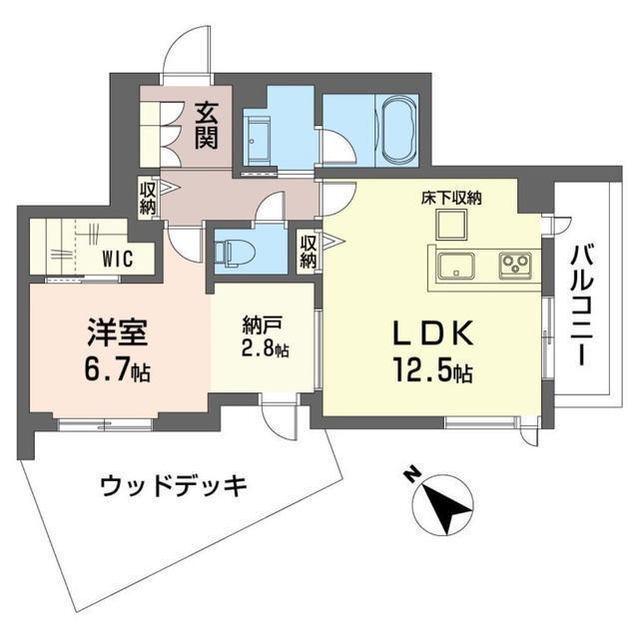 コンティキュール熊之堂(1SLDK/1階)の間取り写真