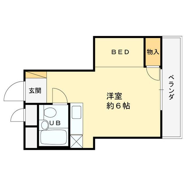 川端マンション(ワンルーム/3階)の間取り写真