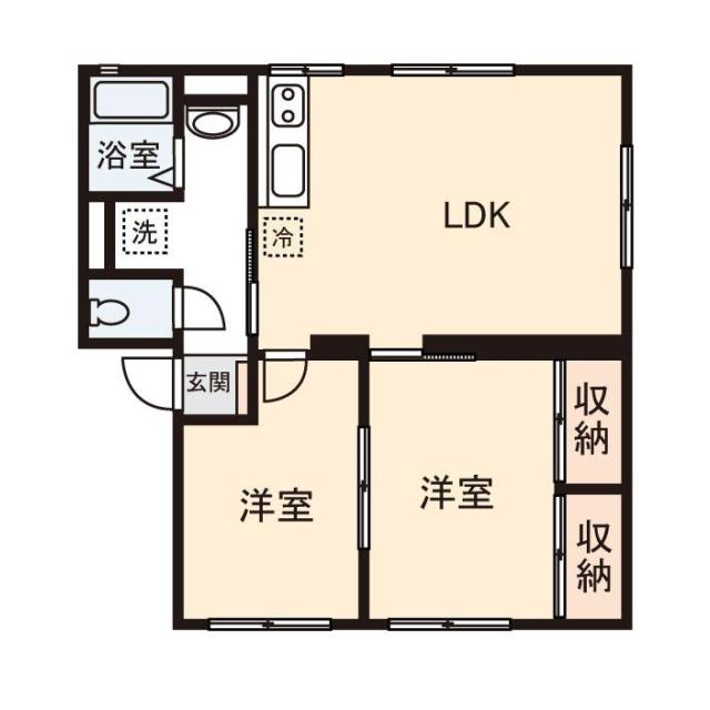 バレーヌ(2LDK/1階)の間取り写真