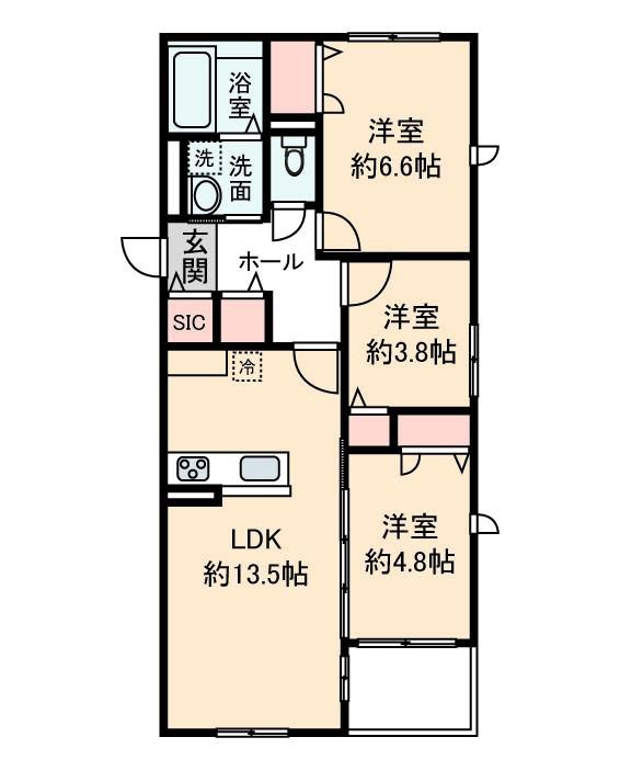 ALMA(3LDK/2階)の間取り写真