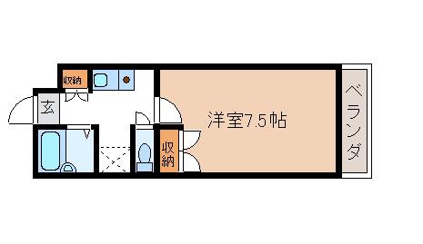 レグルス神辺(1K/4階)の間取り写真