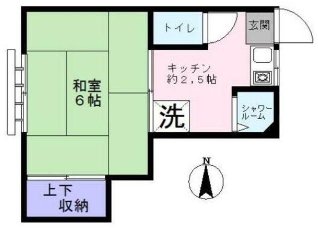 アークワン(1K/2階)の間取り写真