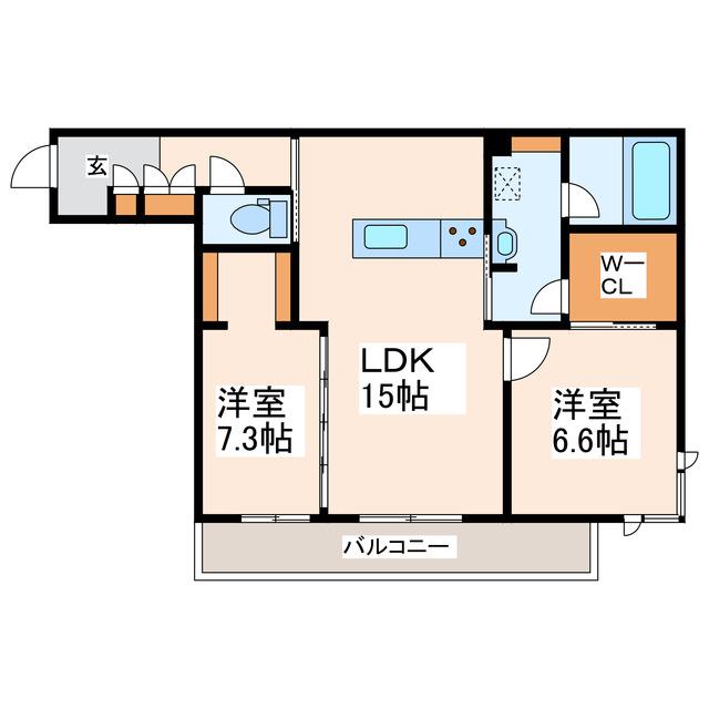 DEUXリジエール(2LDK/3階)の間取り写真