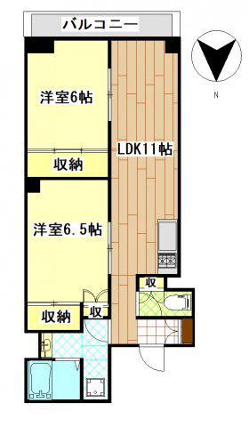 ステラ清水(2LDK/2階)の間取り写真