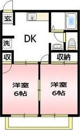 ハイツ壱番館(2DK/1階)の間取り写真