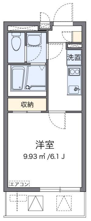 クレイノスペランツァI号館(1K/1階)の間取り写真
