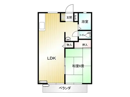メゾンミレイユ(1LDK/2階)の間取り写真