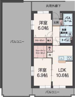 アルバ・フェリーチェ(2LDK/4階)の間取り写真
