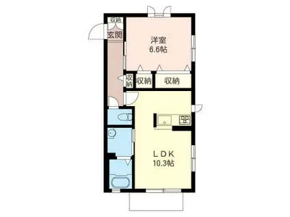 ハイツアゼリア(1LDK/1階)の間取り写真