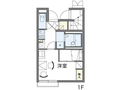 シルフィ(1K/2階)の間取り写真