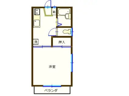 さんのうコーポ(1K/2階)の間取り写真