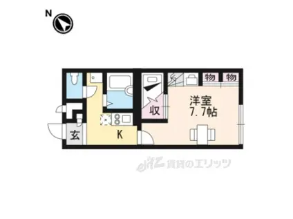 レオパレスアンス リヴィエール(1K/2階)の間取り写真