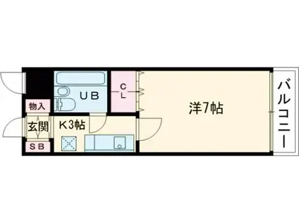 アーバンエース西神戸パル(1K/3階)の間取り写真