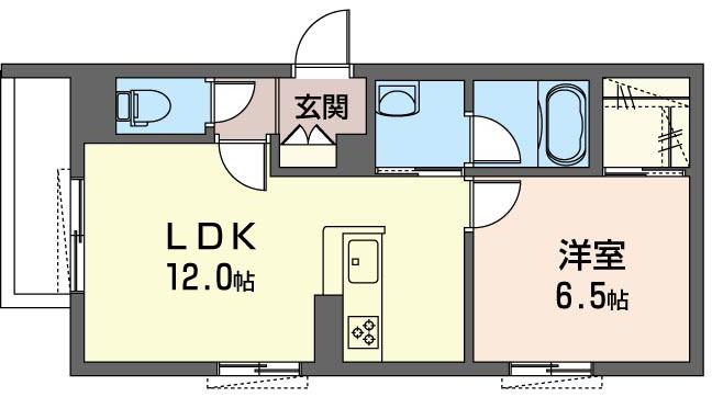 MAISON DE LUEURメゾンドリュエール(1LDK/3階)の間取り写真