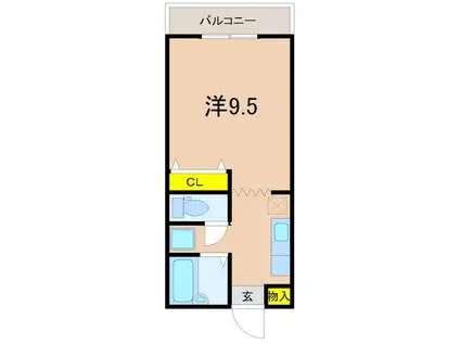 エリザホール(1K/3階)の間取り写真