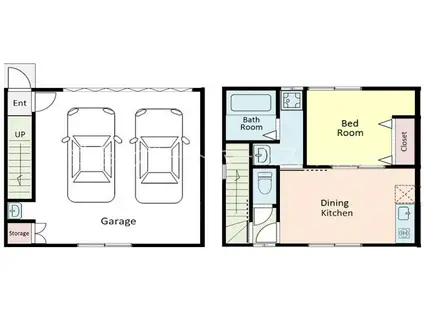 ラ・ミア・オート 大磯町ガレージハウス A棟(1DK/1階)の間取り写真