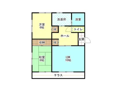 パールシャトーII(2LDK/1階)の間取り写真