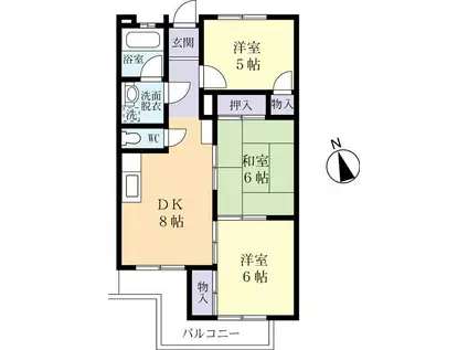 リバーシティ・ロイヤルハイツA(3LDK/3階)の間取り写真