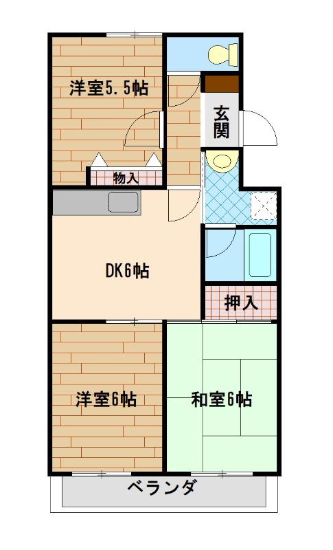 アルカディア21(3DK/4階)の間取り写真